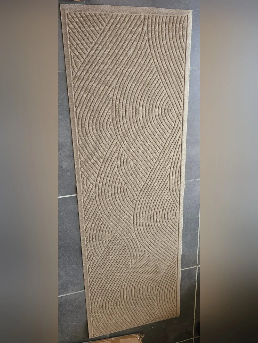 Beige Textured Runner Bath Mat – Neutral Home Bath